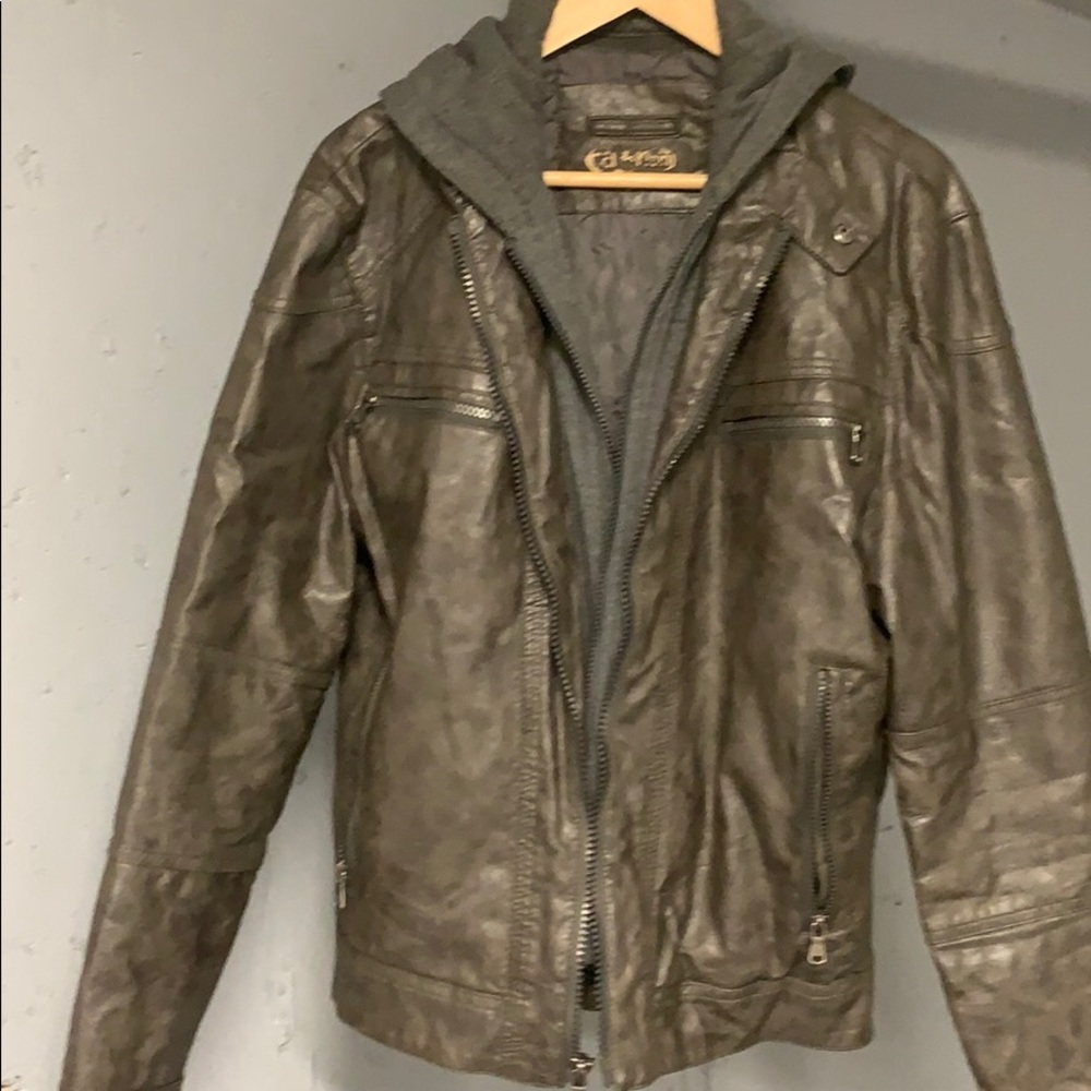Use Calvin Klein leather jacket